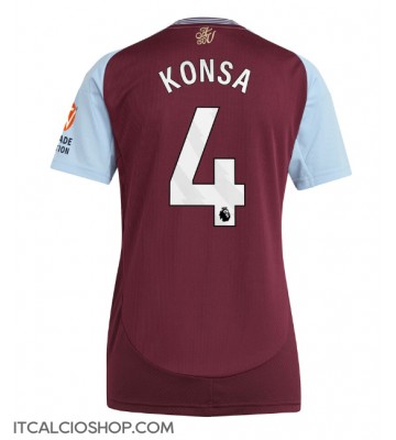 Aston Villa Ezri Konsa #4 Prima Maglia Femmina 2024-25 Manica Corta
